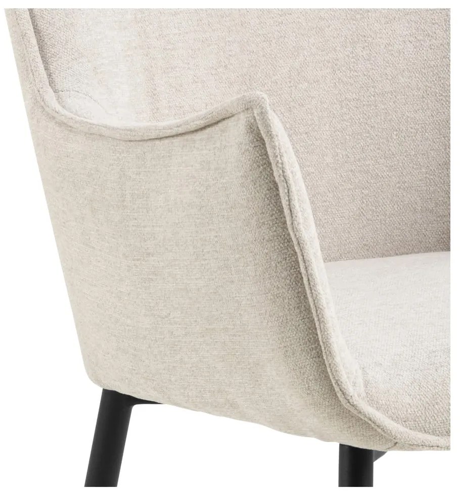 Sedia da pranzo color crema in imbottito Bonita – Actona