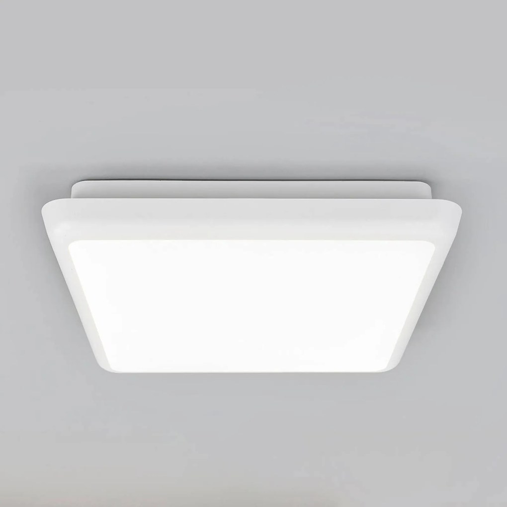 Arcchio Plafoniera LED Augustin, angolare, 25 x 25 cm, bianca