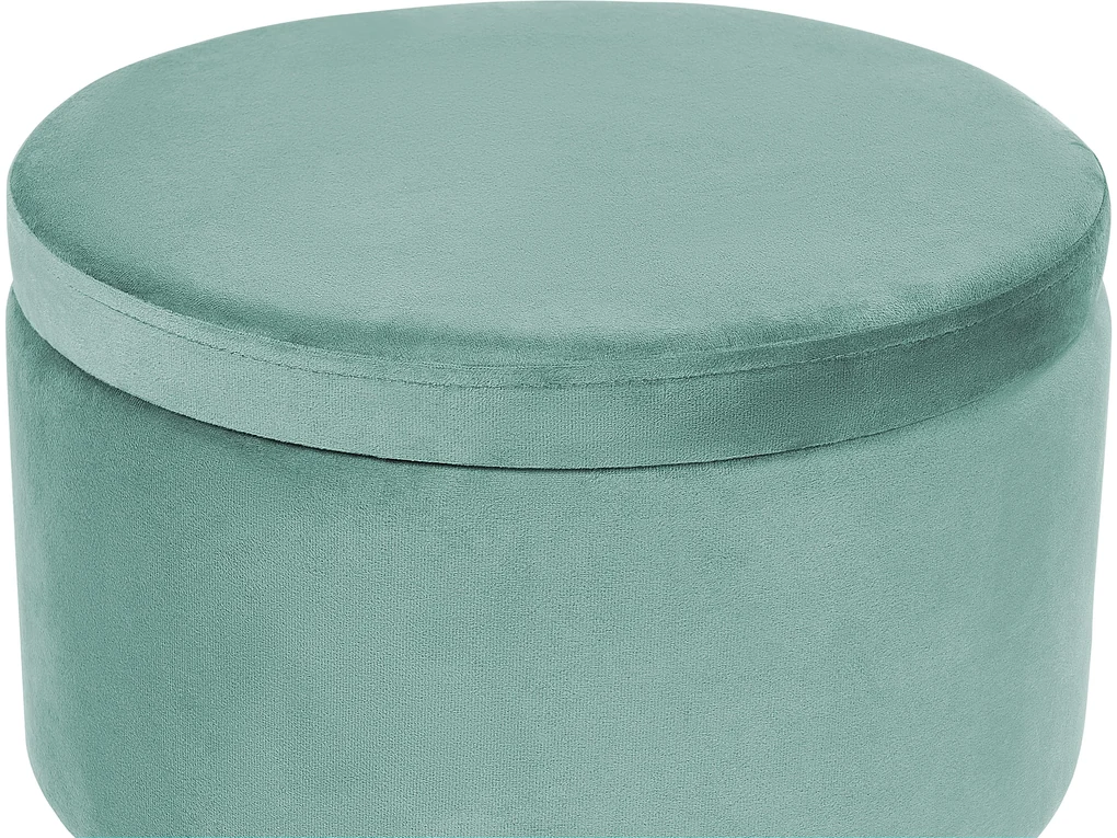 Pouf velluto verde ⌀ 37 cm SILAS Beliani