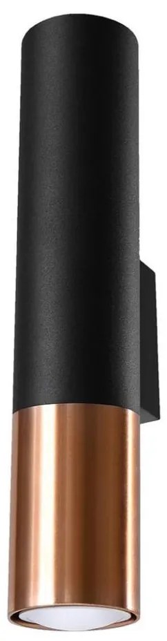 Sollux SL.0944 - Applique LOOPEZ 2xGU10/10W/230V nero/rame