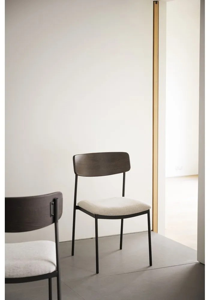 Sedie da pranzo color crema e marrone scuro in un set di 2 pezzi Maymont - Rowico