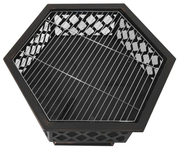 Griglia portatile in legno nero/patinato