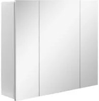 EASYCOMFORT Armadietto Bagno con 3 Ante Specchiate e Ripiani Regolabili, 70x15x60cm, Bianco