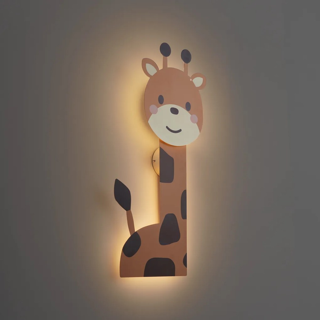 Lampada da parete per bambini marrone con LED dimmerabile a 3 livelli - Gigi la Giraffa