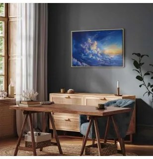 Quadro - When the Sky Becomes a Canvas: Artistic Creation of Nature in the Clouds In cornice di legno naturale 120x80