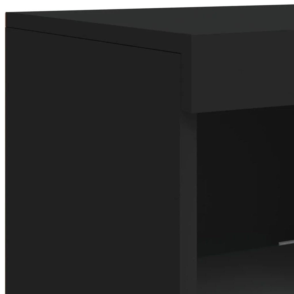 Credenza con Luci LED Nera 41x37x100 cm