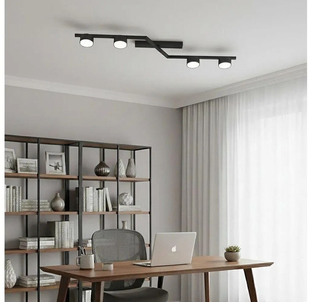 Plafoniera SKAN 4xGX53/12W/230V, nera