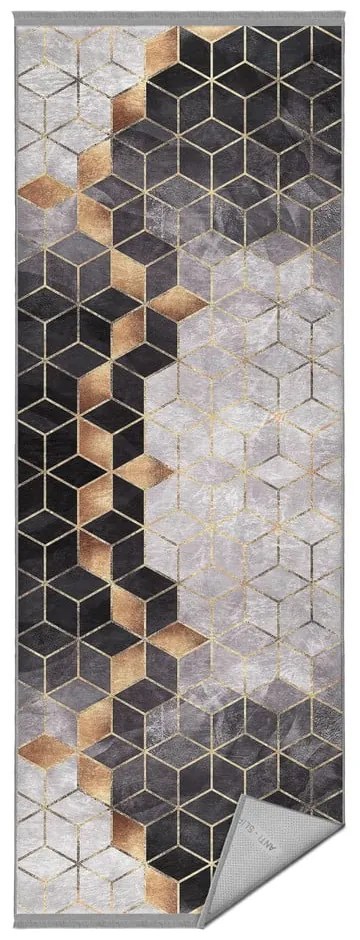 Tappeto grigio-oro 80x200 cm Optic - Mila Home