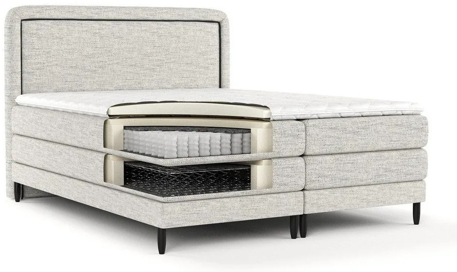 Letto boxspring grigio chiaro 160x200 cm Dove - Maison de Rêve