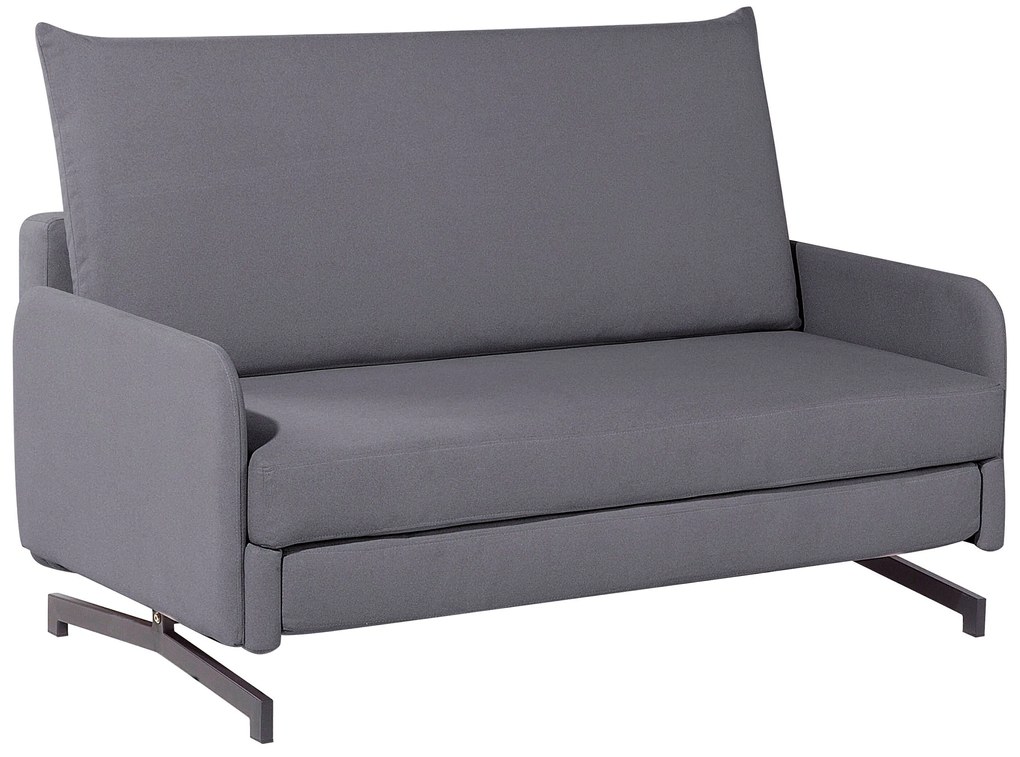 Divano letto 2 posti in tessuto grigio BELFAST Beliani