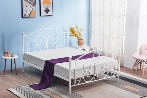 Letto Panama in metallo bianco - 90 x 200 cm