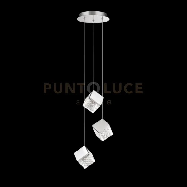 Lampada a sospensione rotonda magia 3 luci , cromo, led 13,5w 1148l...