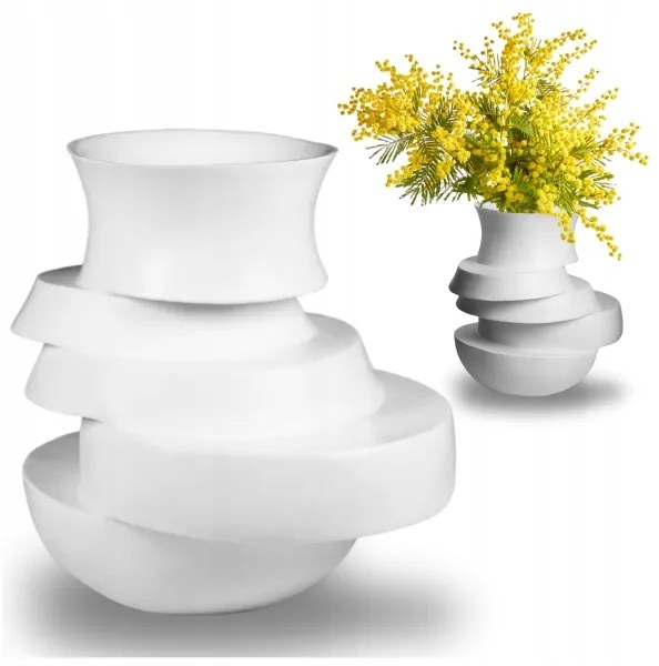 Vaso 38 x 33 x 36 cm, in resina, bianco