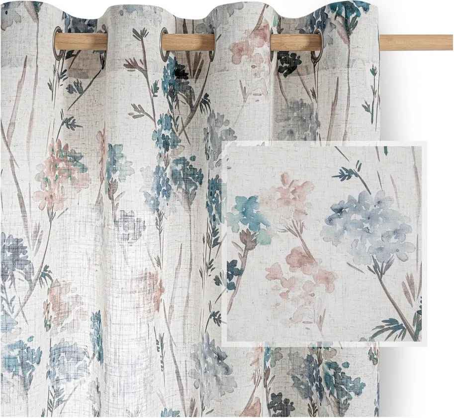 Tenda azzurra/color crema 135x250 cm Flosi – Restilo