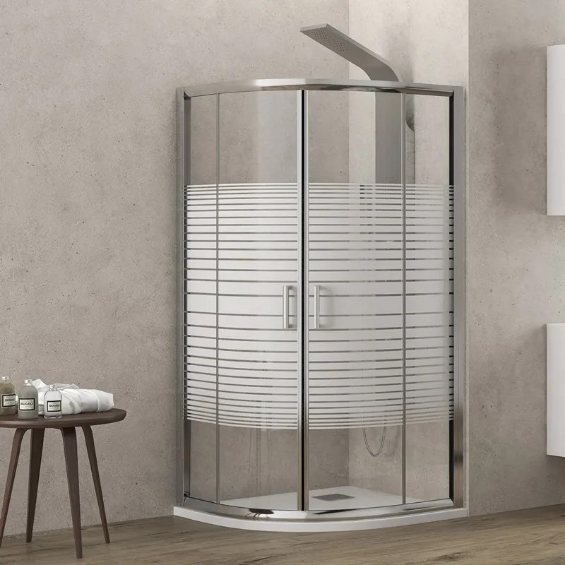 Box doccia 90x90 semicircolare vetro serigrafato altezza 180cm | K400 - KAMALU