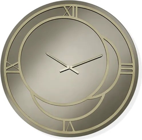 Orologio rotondo D60 cm in cristallo Bronzo e dettagli Oro CAIUS