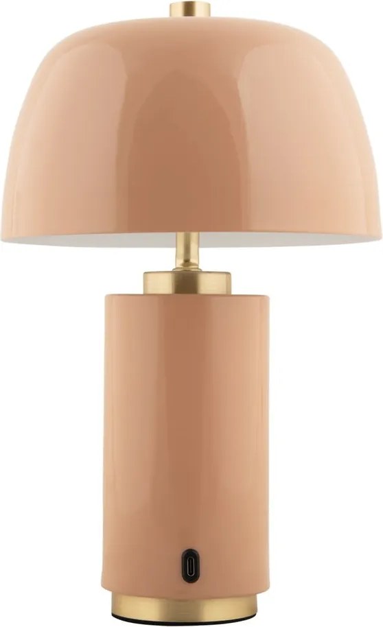 Lampada da tavolo dimmerabile a LED beige con paralume in metallo (altezza 30 cm) Freya - Leitmotiv