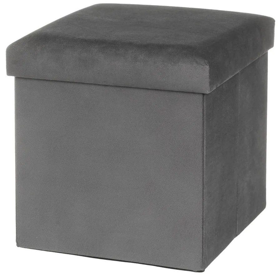 Poggiapiedi in velluto grigio scuro Estela - Casa Selección