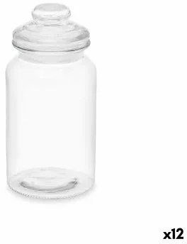 Vaso Trasparente Vetro 1,2 L (12 Unità) Con coperchio