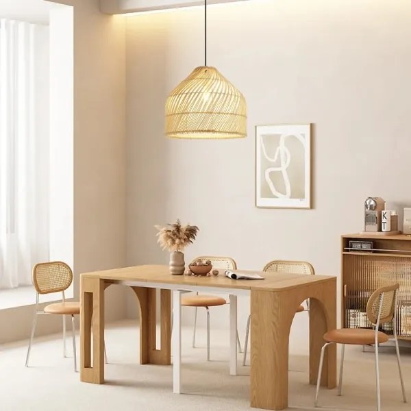 Immax 08264L - Lampadario a sospensione con filo PELO 1xE27/40W/230V diametro 40 cm rattan