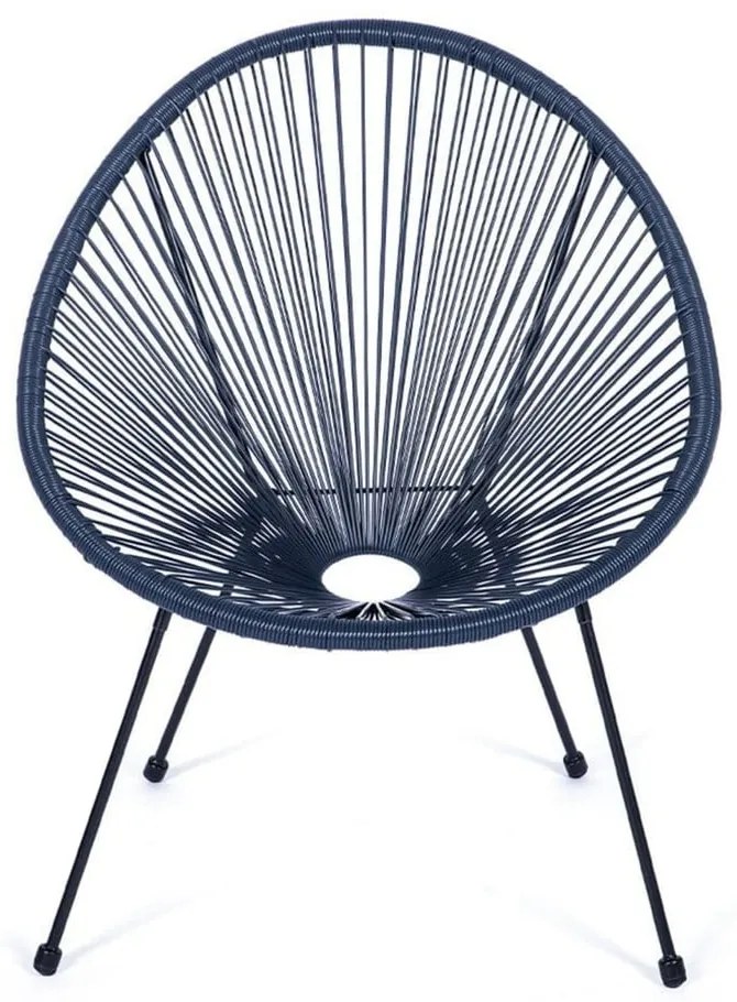 Sedia da giardino in rattan artificiale blu Avocado - Bonami Selection