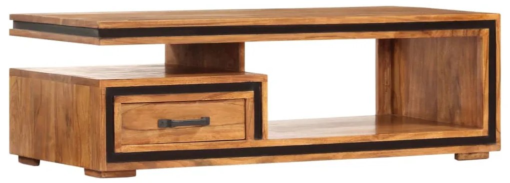 Tavolino Da Salotto 100x45x33 Cm İn Legno Massello Di Acacia /
