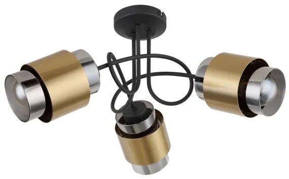 Globo 15560-3D - Lampadario a plafone MILLEY 3xE27/40W/230V nero/ottone