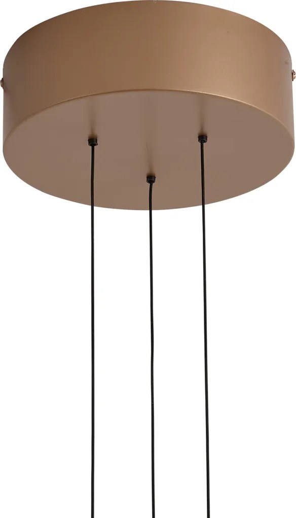Lampada a Sospensione Moderna Bronzo con Legno di Noce Incl. LED Dimmerabile - Smith