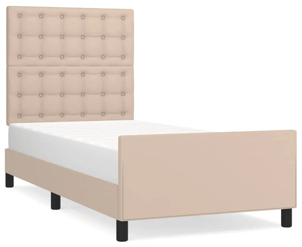 Giroletto con testiera cappuccino 100x200 cm in similpelle
