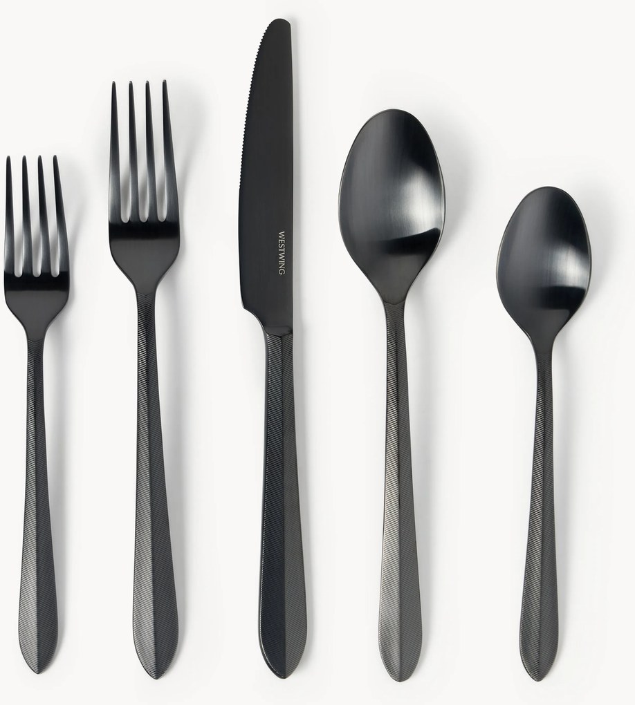 Set di posate in acciaio inox spazzolato Thibaud, varie misure