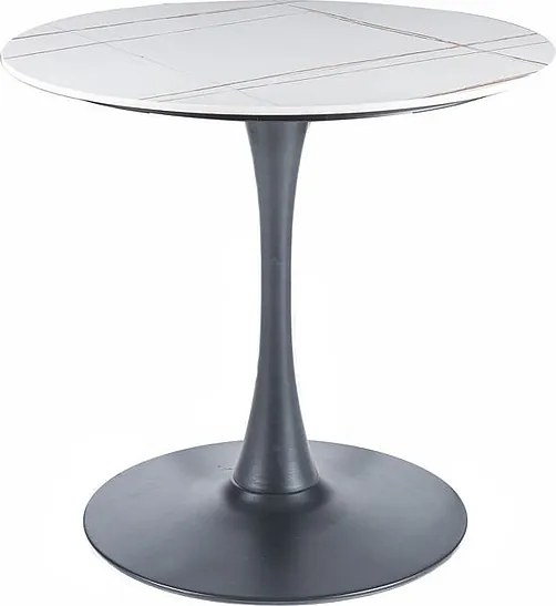 Tavolo rotondo Espero bianco/nero opaco - ø80/h75 cm