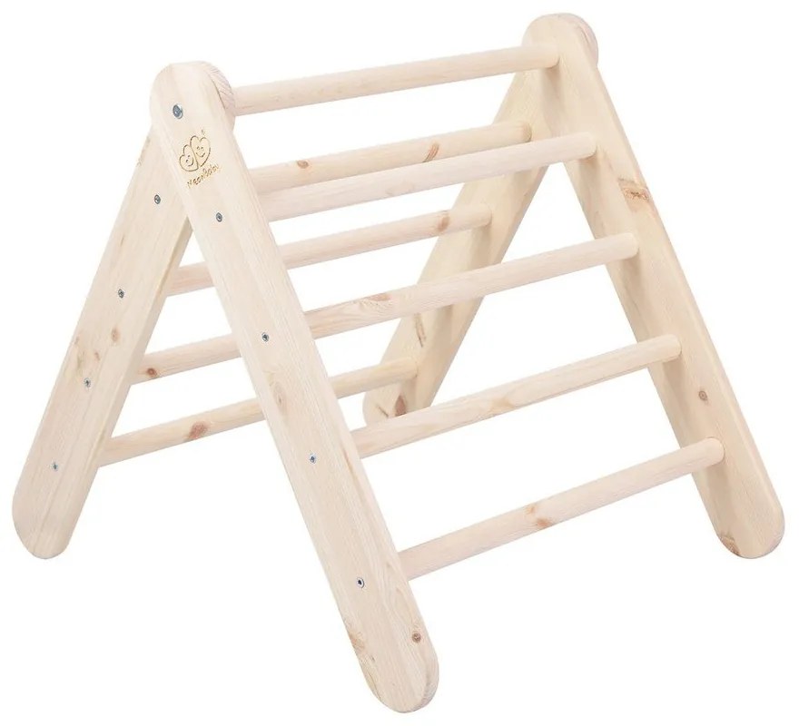 Pikler triangolo montessori di colore naturale in pino massiccio 60x60x60 cm Montessori – Meowbaby