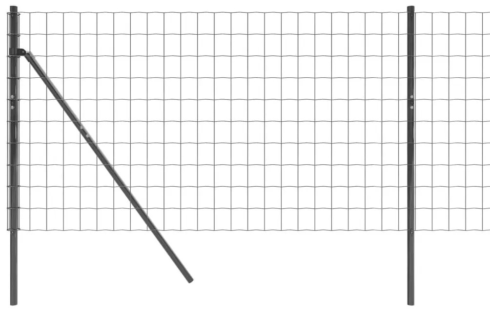 Recinzione Metallica Antracite 0,8x25 m in Acciaio Zincato