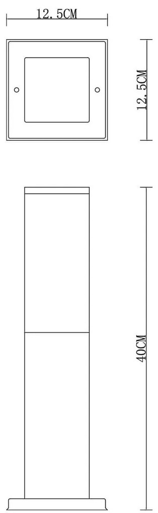 Paletto da Giardino 40cm acciaio INOX CORTEN IK06 IP54 base E27 Colore Corten