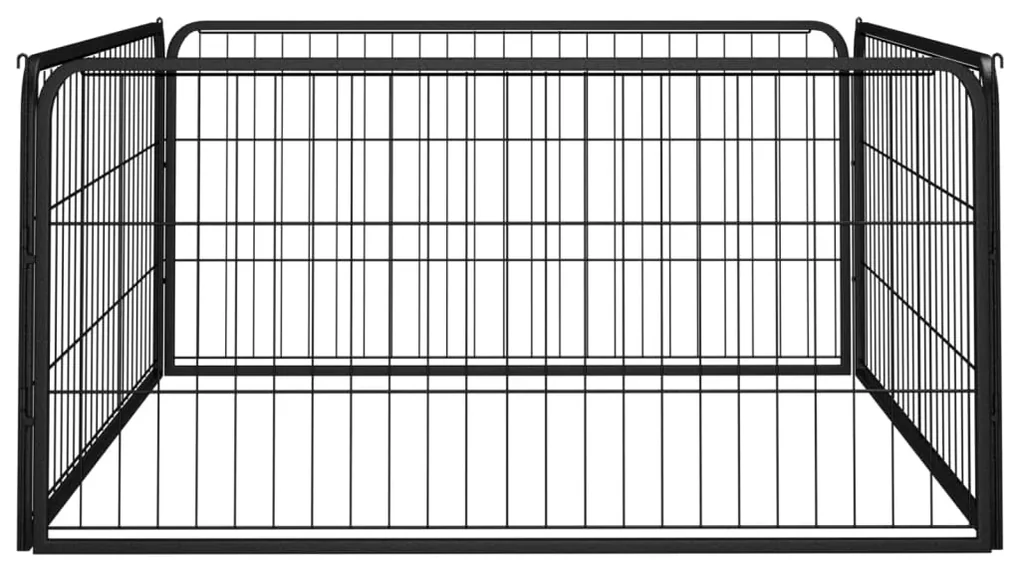 Box cani a 4 pannelli nero 100x50cm acciaio verniciato polvere