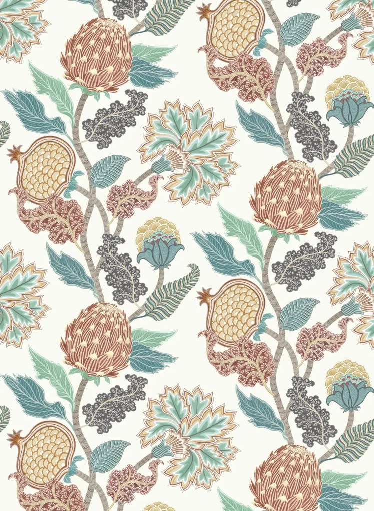 Osborne & Little Carta da parati Cynara - Chestnut/ Eucalyptus