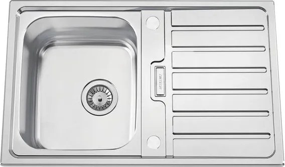 Lavello semincasso 1 vasca in inox argento RODI Urban 80 B L 50 x L 80 cm, reversibile