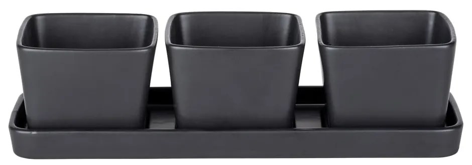 Set di 3 ciotole da portata in ceramica nera opaca Snack &amp; Dip - Wenko