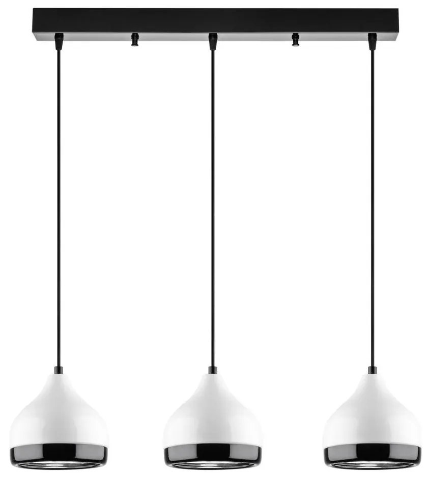 Lampadario a sospensione con cavo YILDO 3xE27/40W/230V bianco/nero