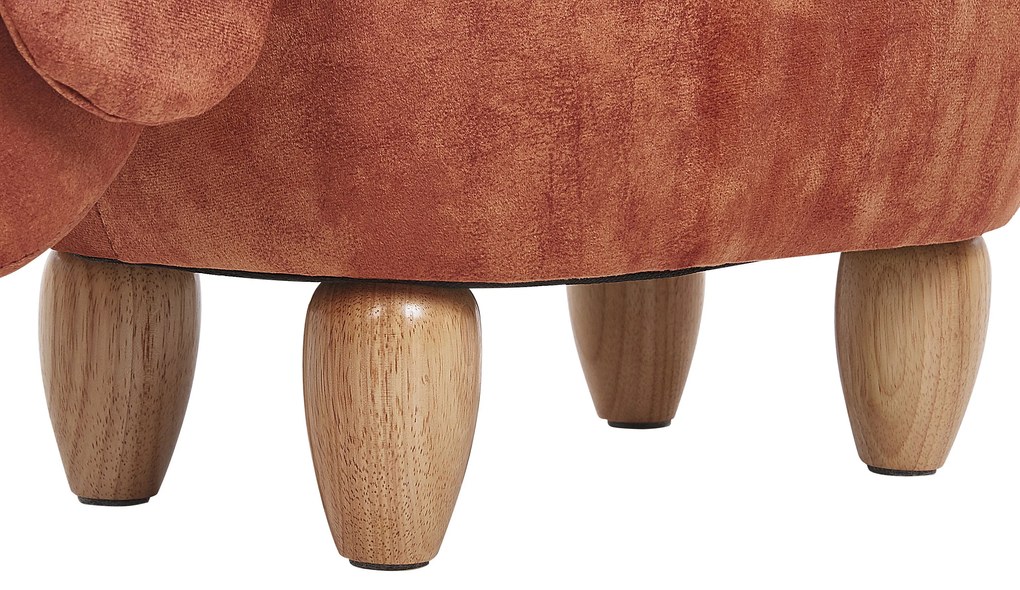 Pouf animaletto in velluto marrone DOGGY Beliani