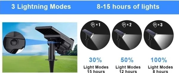 Viking - Lampada solare LED/1W/3,7V IP65 6000K 2200 mAh