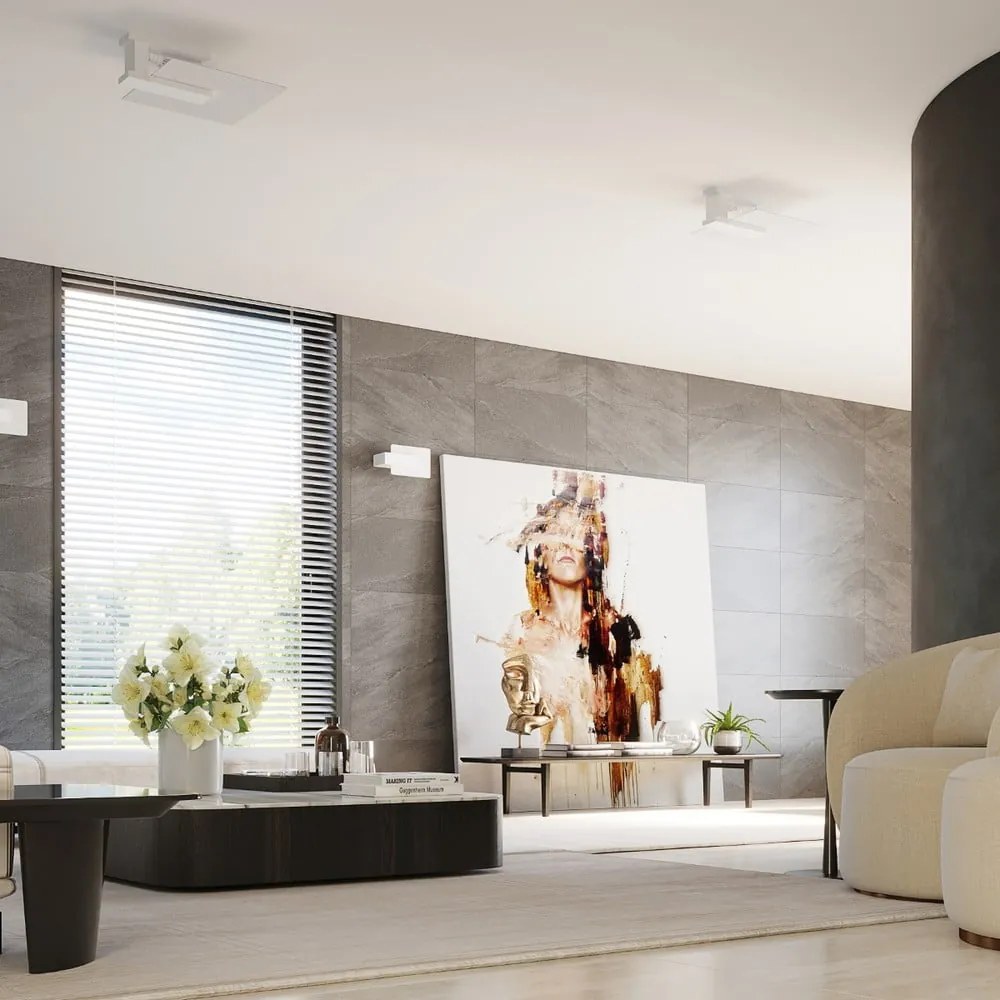 Lampada da soffitto bianca con paralume in vetro 40x47,5 cm Parola - Sollux