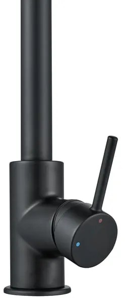 Rubinetto da cucina fisso a collo di cigno Loa 2.0 nero verniciato opaco DELINIA