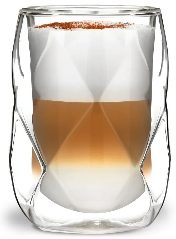 Set di 2 bicchieri da latte a doppia parete, 350 ml Geo - Vialli Design
