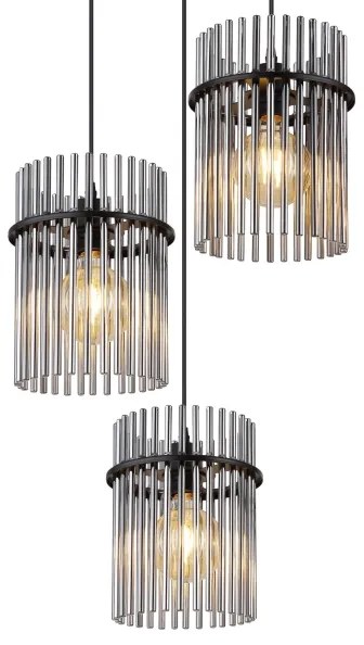 Globo 15698-3HR - Lampadario a sospensione con filo GORLEY 3xE27/60W/230V diametro 47 cm nero