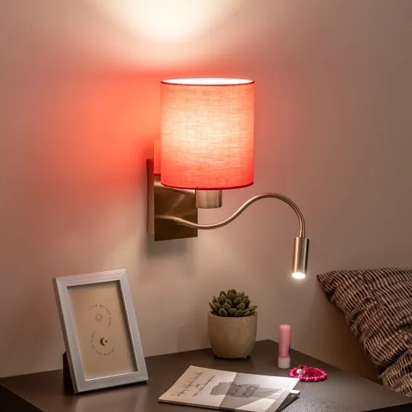 Brilagi - Applique a LED NUBILA 1xE27/25W/230V + LED/3W cromo/rosa