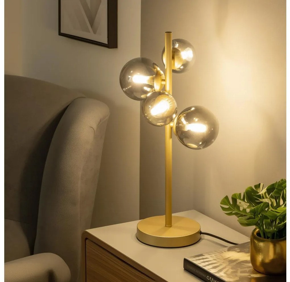 Brilagi - Lampada da tavolo LED MILLA 4xG9/3W/230V oro/fumé