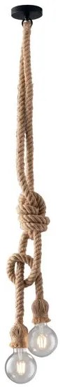 Sospensione rope nera 2xe27 150cm i-rope-s2