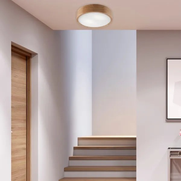 Brilagi - LED RGBW dimmerabile, plafoniera CARVALHO 2xE27/9W/230V Wi‑Fi rovere Ø 37,5 cm