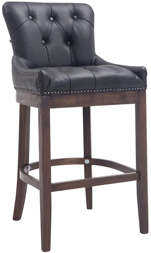 Sgabello Bar Lakewood İn Pelle Antica / Schwarz